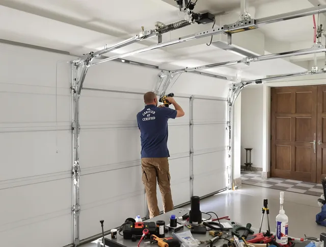 Tamiami Garage Door Repair certified technician performing precision garage door repair in Tamiami