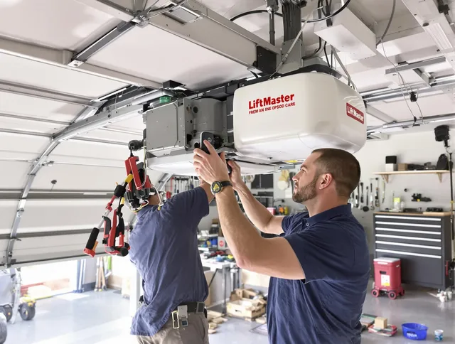 Tamiami Garage Door Repair technician performing advanced diagnostics on garage opener in Tamiami